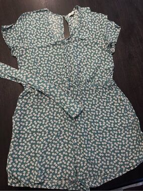 Rails Teal Floral Short-Sleeve Romper